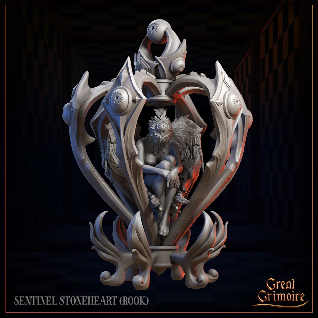 Resin Printed Rook Celestial Sentinel Guard Rook Miniature - 35mm Resin Printed D&D ...