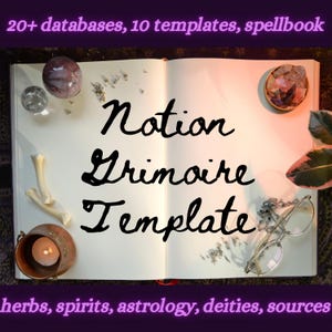 Notion Grimoire Template | Customizable, Complete Notion Grimoire, Book of Shadows