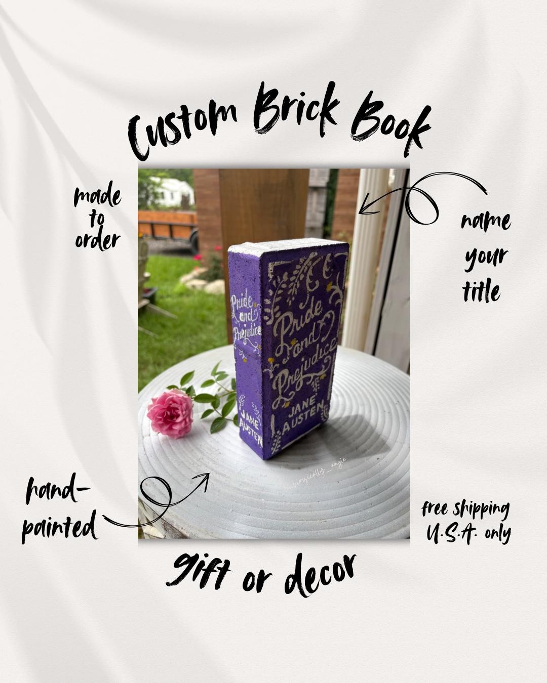 Hand-painted Brick Book – Custom Garden Art, Book Lover Gift - Etsy