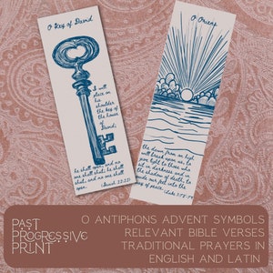 O Antiphons Catholic Advent Bookmark Orthodox Christian Line Art Printable Prayer Card O Come ...