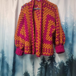 Wool Crochet Hexagon Cardigan