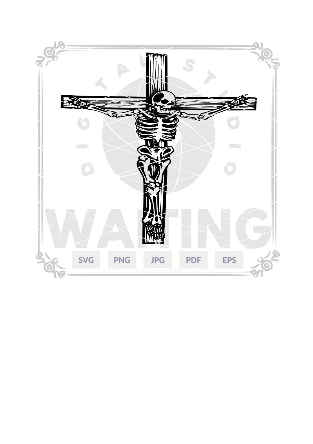 Skull Cross Svg Cross Svg Skull Svg Christianity Svg Etsy