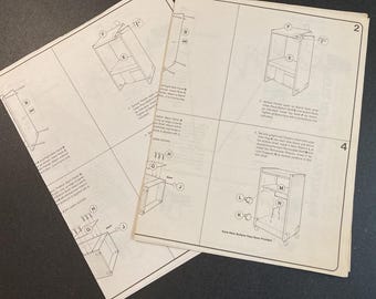 Instrucciones de montaje de muebles antiguos de RadioShack para pósteres y diagramas de efímeros artísticos