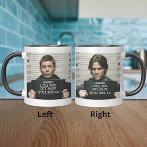 Sam & Dean Winchester MugShot Tazza da caffè, Tazza da caffè Winchester, Tazza Supernatural, Regalo per fan di Supernatural, Fratelli Winchester