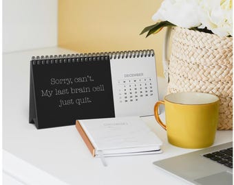 Funny Desk Calendar | Sarcastic Office Gift, Unspoken Thoughts