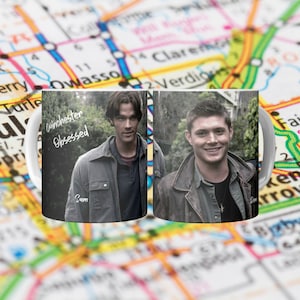 Winchester Obsessed Coffee Mug, perfect for fans of Dean Winchester, Sam Winchester, Jensen Ackles, Jared Padalecki, and the Supernatural.