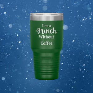 Soy un Grinch sin mi vaso de café, tazas navideñas, tazas de café divertidas, tazas de café navideñas, tazas de café, tazas de moda