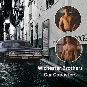 Supernatural Car Coasters: Sam & Dean Winchester Fan Gift