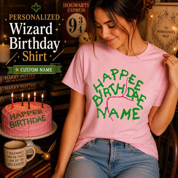 Personalized Wizard Birthday Shirt, Custom Name Happee Birthdae Tee