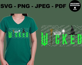 Wicked Witch Hat, Crown, Wand SVG Cut File (Digital Download - svg, png, jpeg, pdf)
