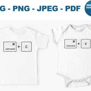 Command C Command V Svg Father's Day Matching Png Dad and Baby Svg Copy Paste SVG PNG jpeg pdf Cricut Cut File Silhouette Vector