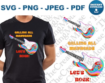 Muppets Rock N Roller Coaster Guitar (Digital Download - SVG, PNG, jpeg, pdf) Park Graphic