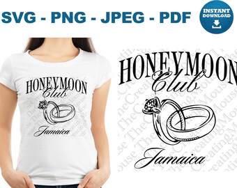 Honeymoon Club Jamaica SVG Cut File (svg, png, jpeg, pdf)