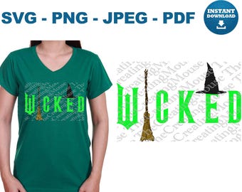 Elphie Witch Broom Hat SVG Wicked PNG Broadway JPEG Musical pdf Movie Shiz