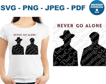 Sinner Never Go Alone HHN Retro Halloween Vampire Digital Download (svg, png, jpg, pdf)
