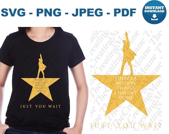 Hamilton Revolution Star SVG Patriotisch Theatercitaat PNG Koloniale Ster Cricut Snijbestand Musical Geïnspireerde Digitale Download