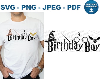 Birthday Boy SVG PNG (Wizards, Witches) – Magic Cake Digital Cut File Wizard Birthday
