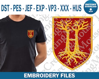 Wizard Castle Crest Embroidery Design Magic School Crest PES DST JEF VP3 Exp Xxx Hus Instant Download