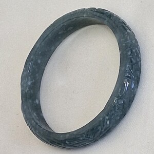 Hand Carved Natural Type A Jade Bangle, Chinese Jadeite Bracelet, Green Lattice Scale Jewelry