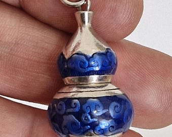 S925 Silber Urne Anhänger | Cloisonne Emaille Parfüm Flasche Anhänger Bead