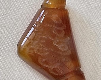 Antiker jemenitischer Aqeeq Anhänger | Hand geschnitzte arabische Kalligraphie Karneol Talisman