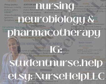 Mental Health Nursing notes: Neurobiology & Pharmacotherapy