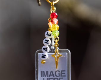 Custom Anime Keychain w/ Bead Charm (and Print(s))