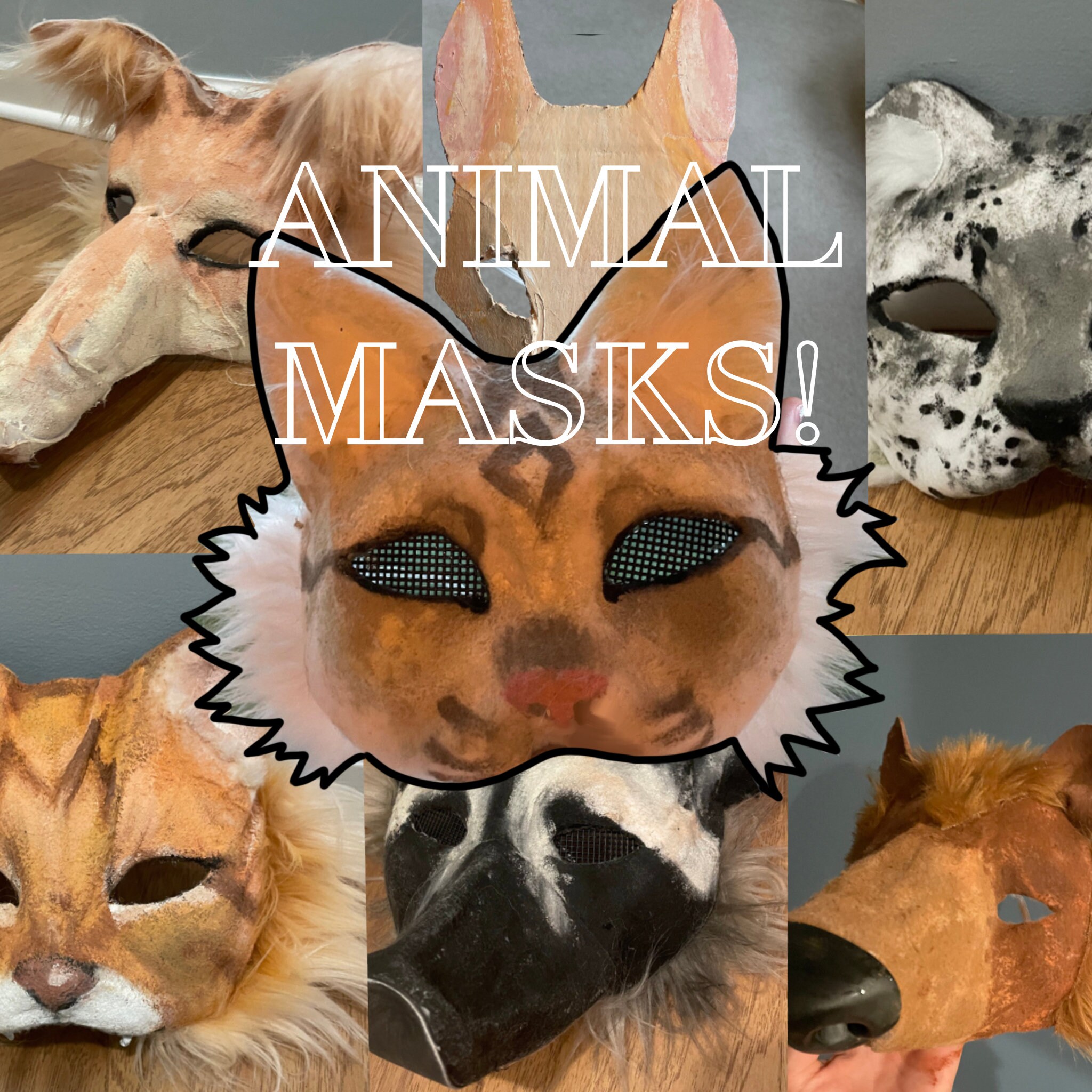  SAFIGLE Therian Mask Plush Cat Fox Mask Therian