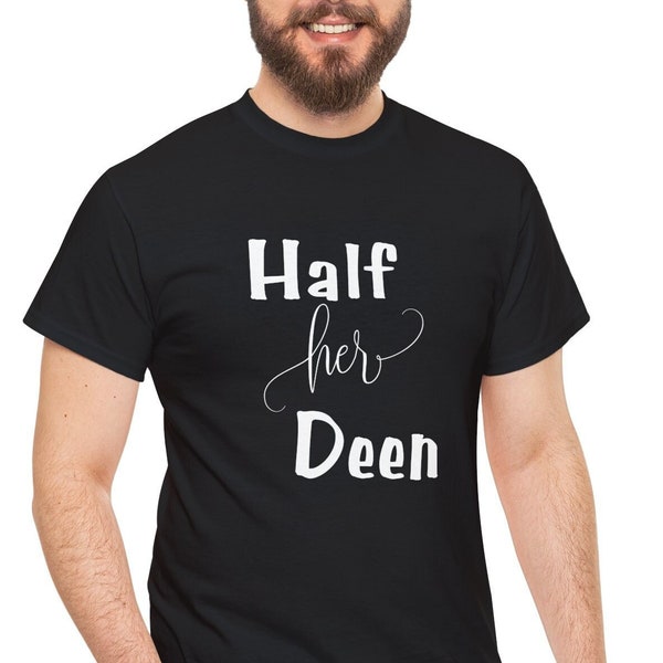 Ramadan Eid Gift | Couples' "Half His Deen" T-Shirt | Couples | Husband Wife | Just Dua It Muslim, Deen Shirt, Islamic Fashion Tee