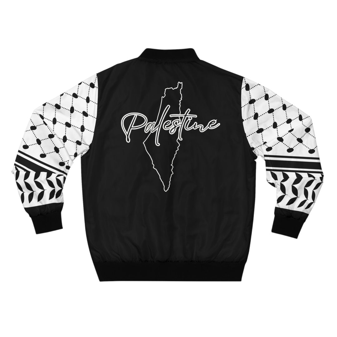 Palestinian Keffiyeh Men’s Bomber Style Jacket, Keffiyeh Jacket