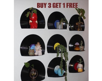 BUY 3 GET 1 FREE!! Vinyl Record Shelf!! Retro Vinyl Record Wall Decor, Vinyl Record Shelf, Decorative Floating Wall Shelves