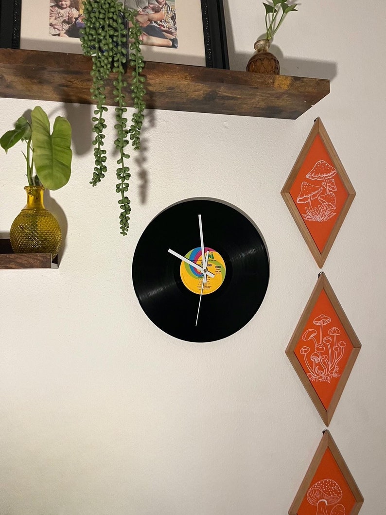 Custom Artist Vinyl Record Clock. Made From 12” Vinyl Records. Retro ...