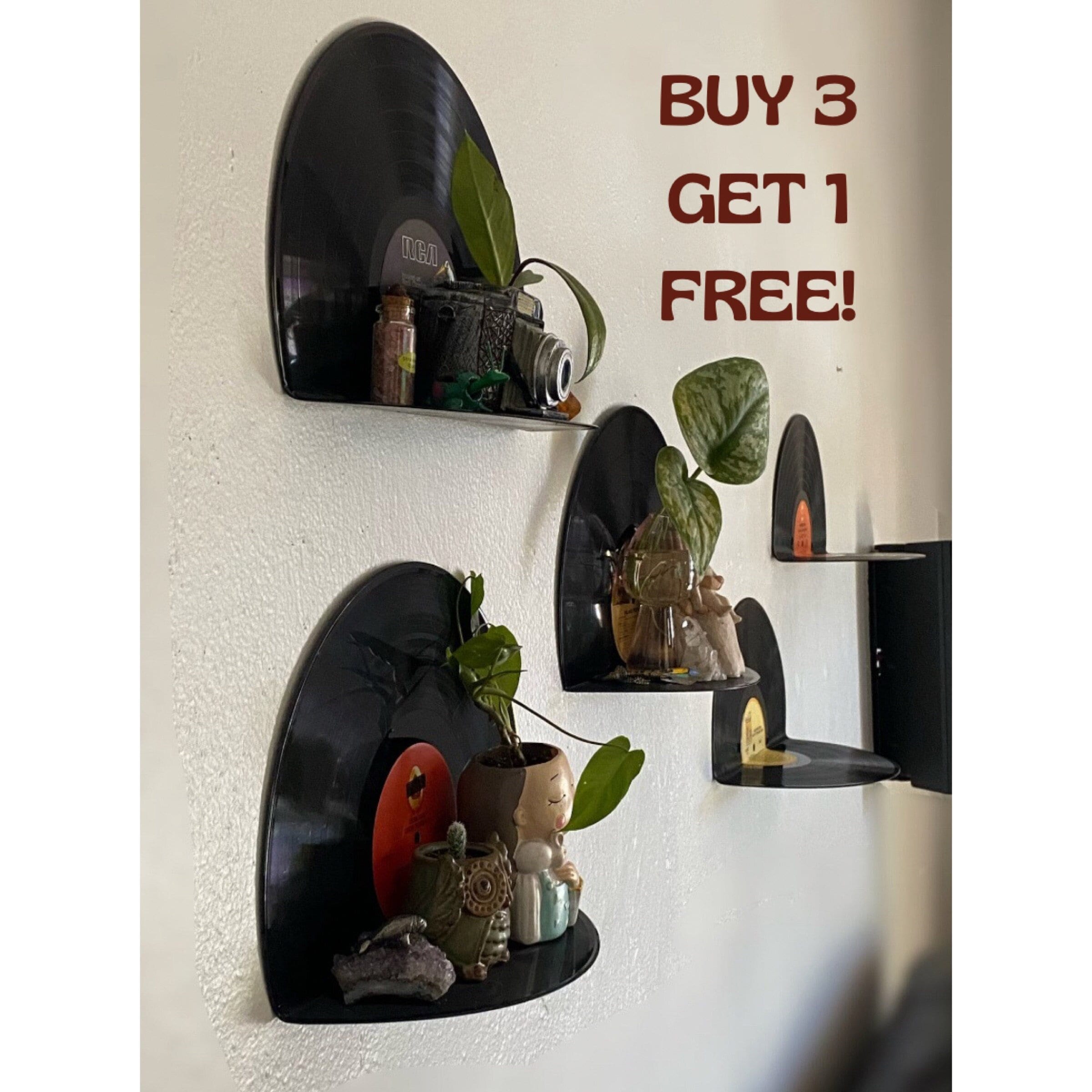 BUY 3 GET 1 FREE!! Vinyl Record Shelf!! Retro Vinyl Record Wall Decor, Vinyl Record Shelf, Decorative Floating Wall Shelves
