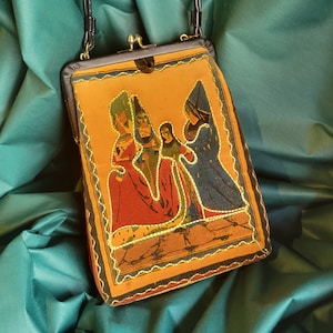 Bolso orientalista bordado a mano de los años 50