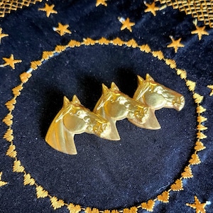 1940s Gold Triple Horse Pin