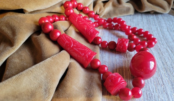 1950s Rare Ruby-Red Bakelite Original Statement N… - image 9