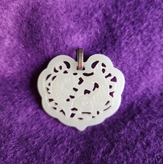 Two Fish Pisces Jade Pendant