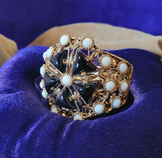 Celestial Star Gem Encrusted Black & White Cuff B… - image 1