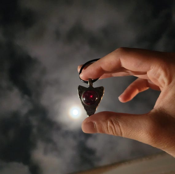 Red Ruby Sphere Arrow Pendant - image 5