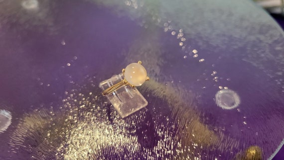 1980s Moonstone Sphere Solitaire Ring - image 8