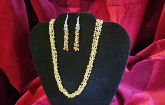 1980s Citrine Orientalist Necklace & Earrings Set - image 2