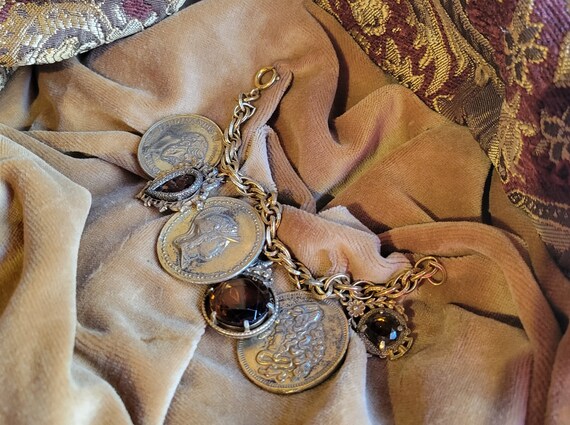 1950s Roman/Spanish/Greek Coin Charm Bracelet - image 3