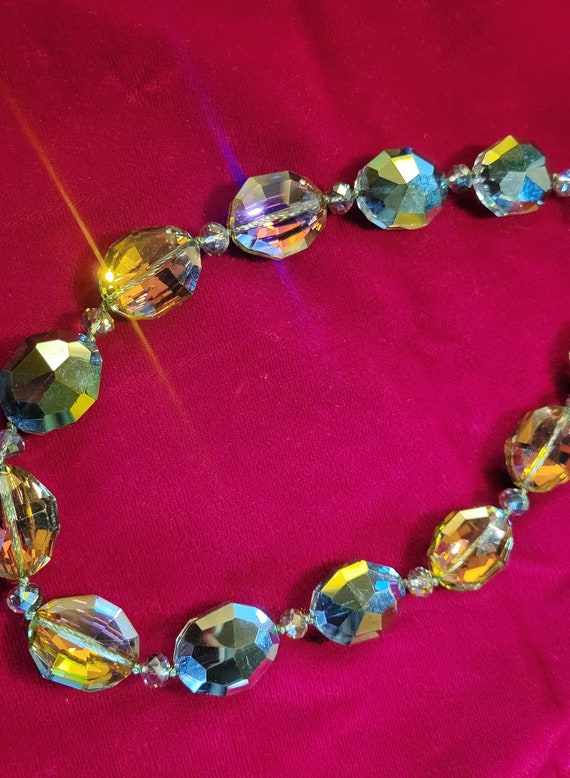 1980s Mystic Crystal Iridescent Necklace