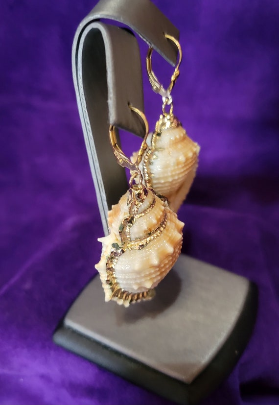 1980s Dangle Seashell Earrings - image 2