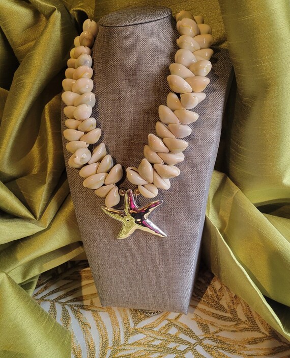 1980s Statement Starfish Shell Necklace - image 7
