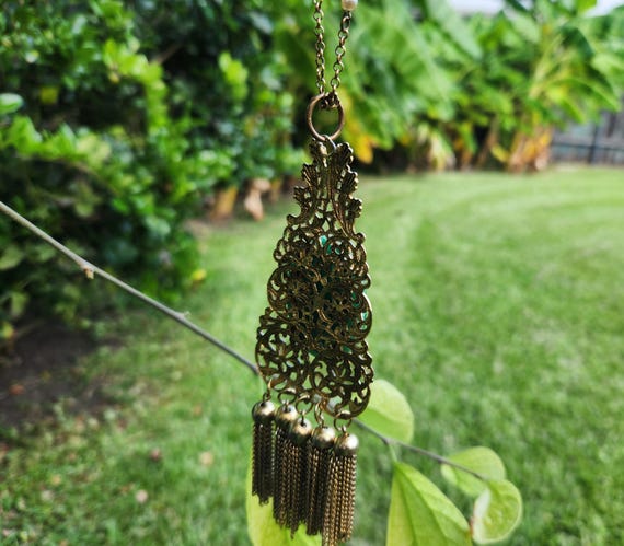 Victorian-Style Statement Orientalist Tassel Neck… - image 6