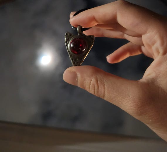 Red Ruby Sphere Arrow Pendant - image 4