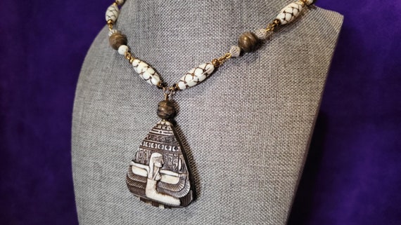 Ancient Egyptian Isis Amulet Necklace circa 1930s / Antique Isis Necklace