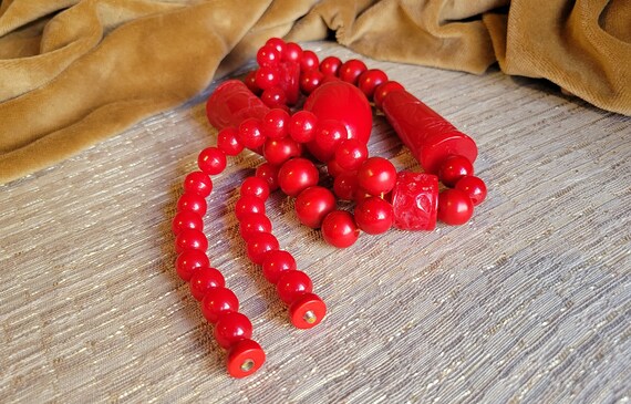 1950s Rare Ruby-Red Bakelite Original Statement N… - image 10