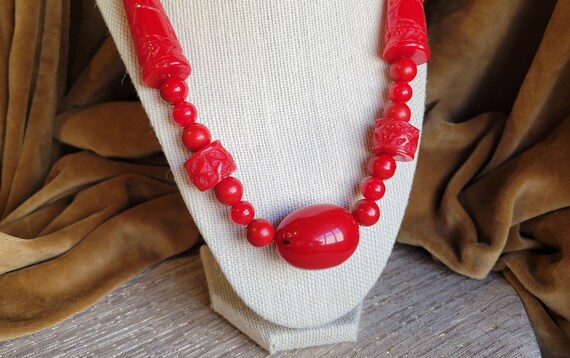 1950s Rare Ruby-Red Bakelite Original Statement N… - image 6